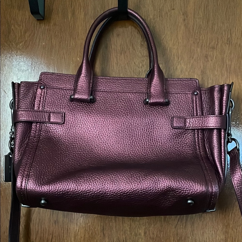 Coach Metallic Burgundy Crossbody Bag - Picture 2 of 7